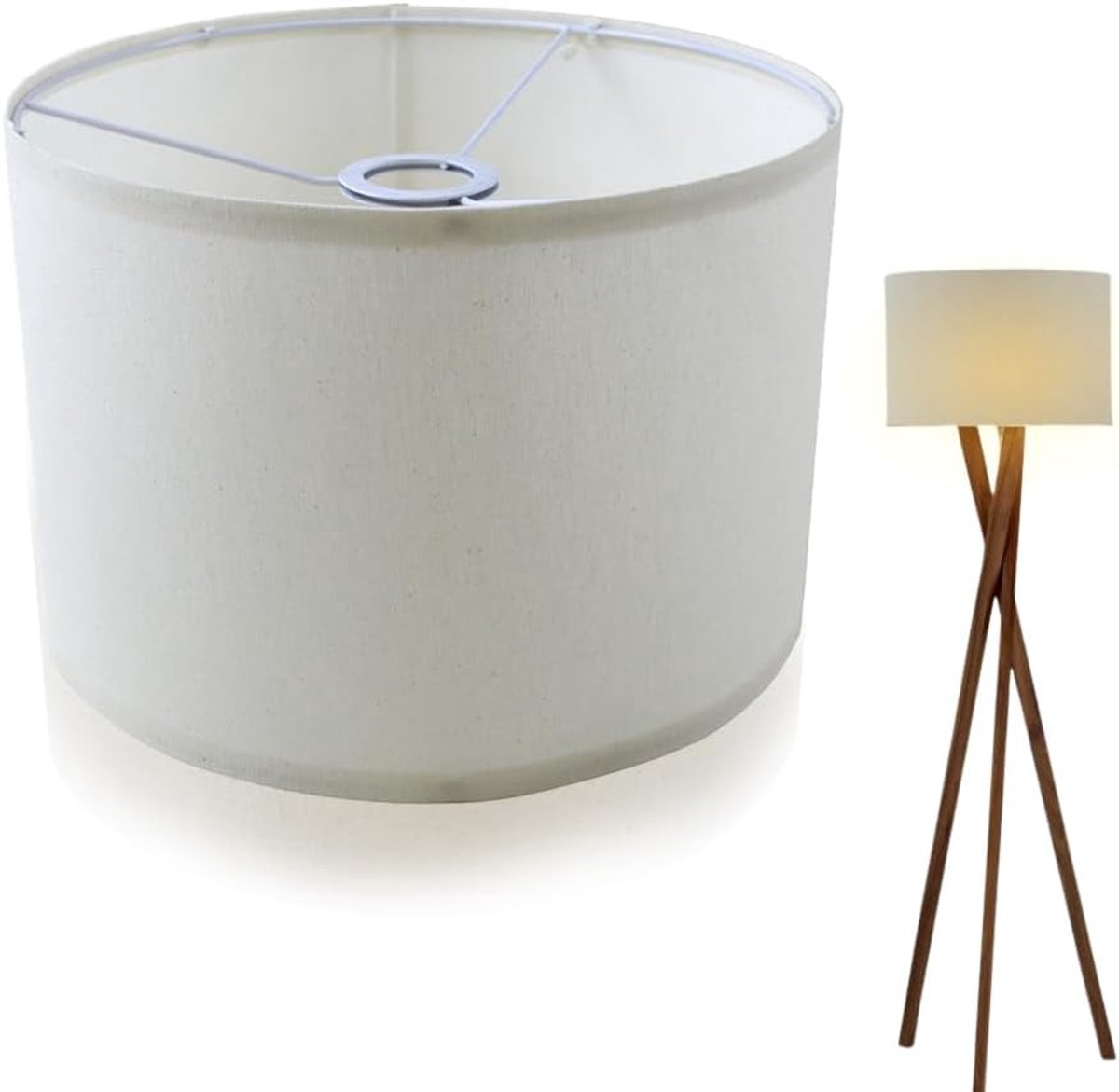 Lampenkap hanglamp - lampenkap voor tafellamp, wandlamp, nachtkastjelamp en staande lamp, natuurlijk linnen hardcover handgemaakt