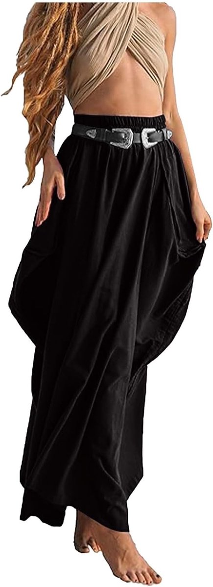 Damesrok met hoge taille, fluweel, winter, warm, elegant, chic, comfortabel, avond, modern, modieus, A28