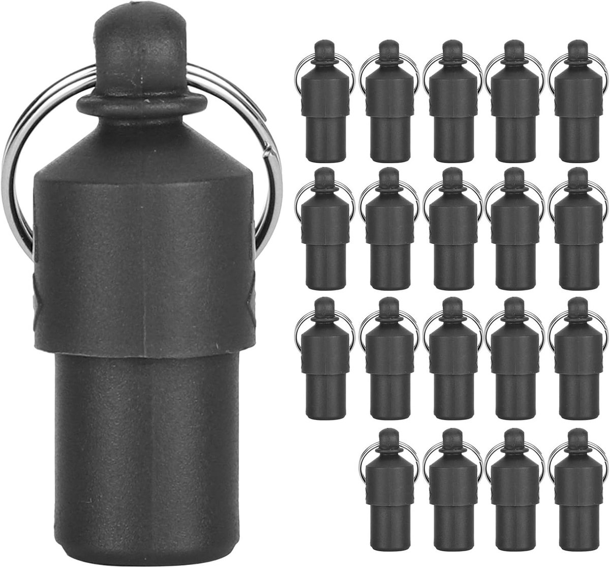 20 stks Anti-Verloren Pet ID Tag Hond Kat ID Naam Adres Label Opslag Vat Buis Kraag Hanger Kraag Naamplaat voor Huisdieren Honden Katten(zwart)