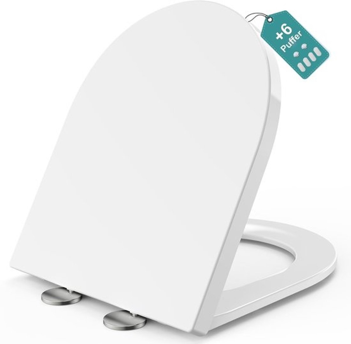 Toilettenzitting D-vorm - Met softclose & quick release - Voor het gezin - Wit