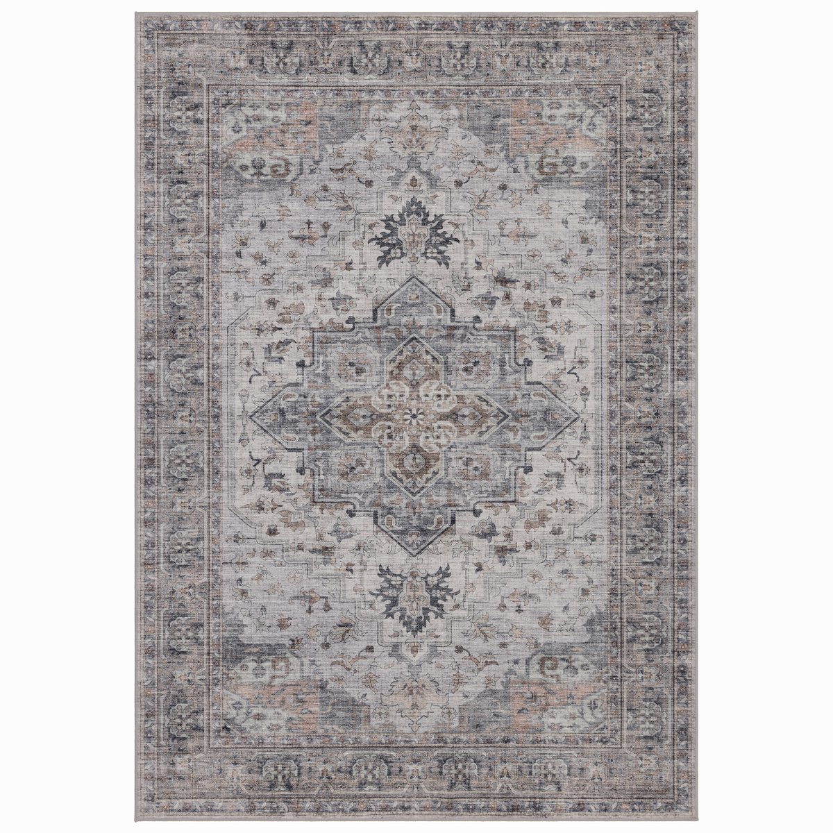 Vintage Vloerkleed Atlas Oosters 200x290 cm - Wasbaar Antislip Beige