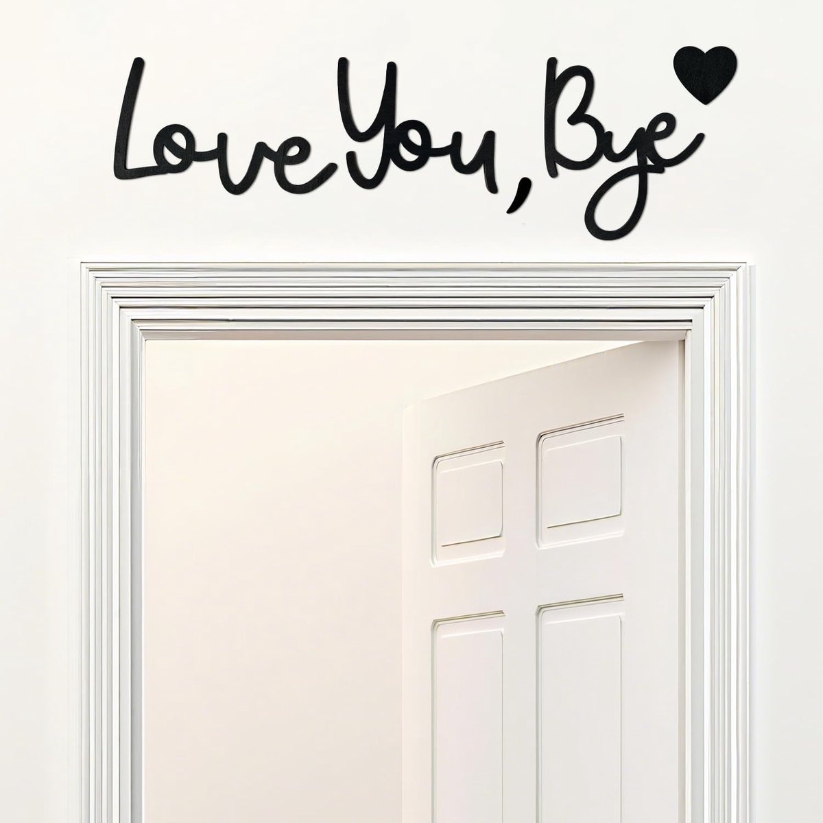 You Bye bord boven de deur, Love You Bye bord haldecoratie, moderne letterdecoratie voor thuis, wanddecoratie voor de hal, trap, deurbord voor Valentijnsdag (zwart)