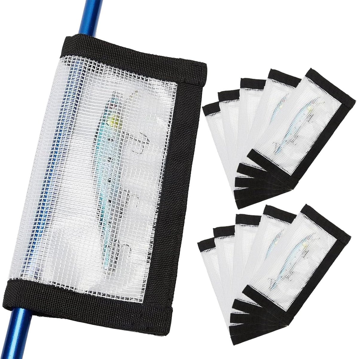 Kunstaas wraps 4 of 10 verpakkingen duurzame doorzichtige PVC kunstaashoezen houdt vissen veilig, veilige beschermers houder opslag voor verschillende aas