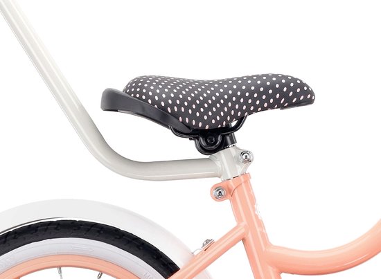 Heart Bike Fiets voor een meisje van 3 tot 5 jaar, 14 inch Abrikoos, met fietsbel, zijwieltjes, duwstang en stuurmandje van Toimsa — afbeelding 4
