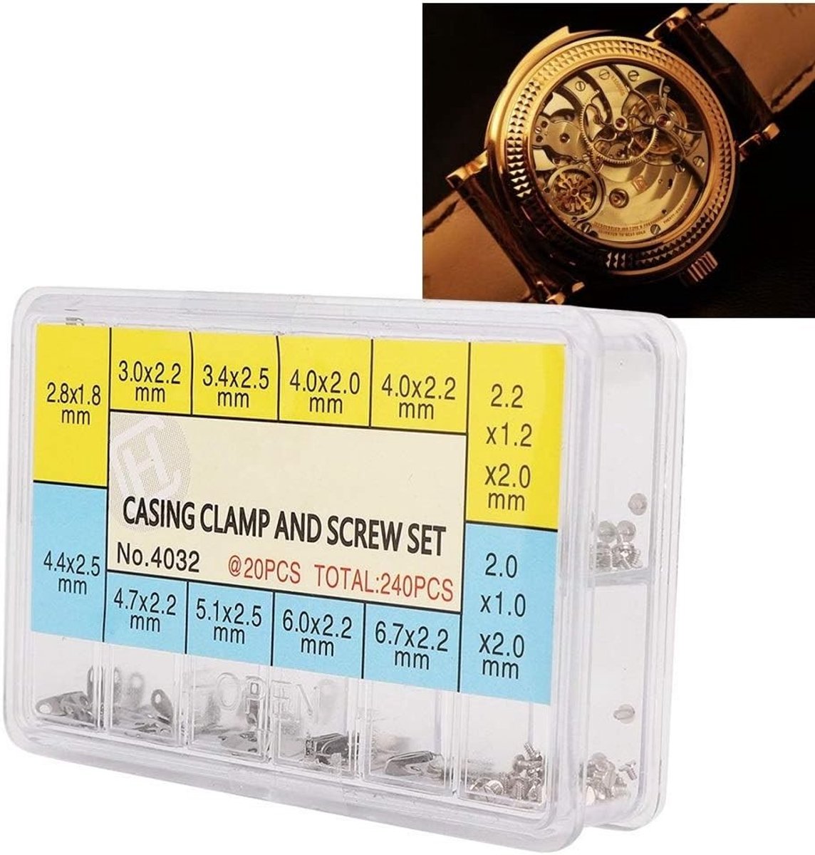 Adapter voor Horloge Fixatie Schroeven 10 Stuks - Stalen Accessoires voor Horloge Reparatie en Onderhoud