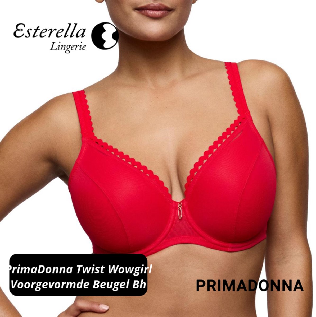 PrimaDonna Twist Wowgirl Voorgevormde Beugel Bh Hartvorm 0242600 True Red - maat EU 90C / FR
