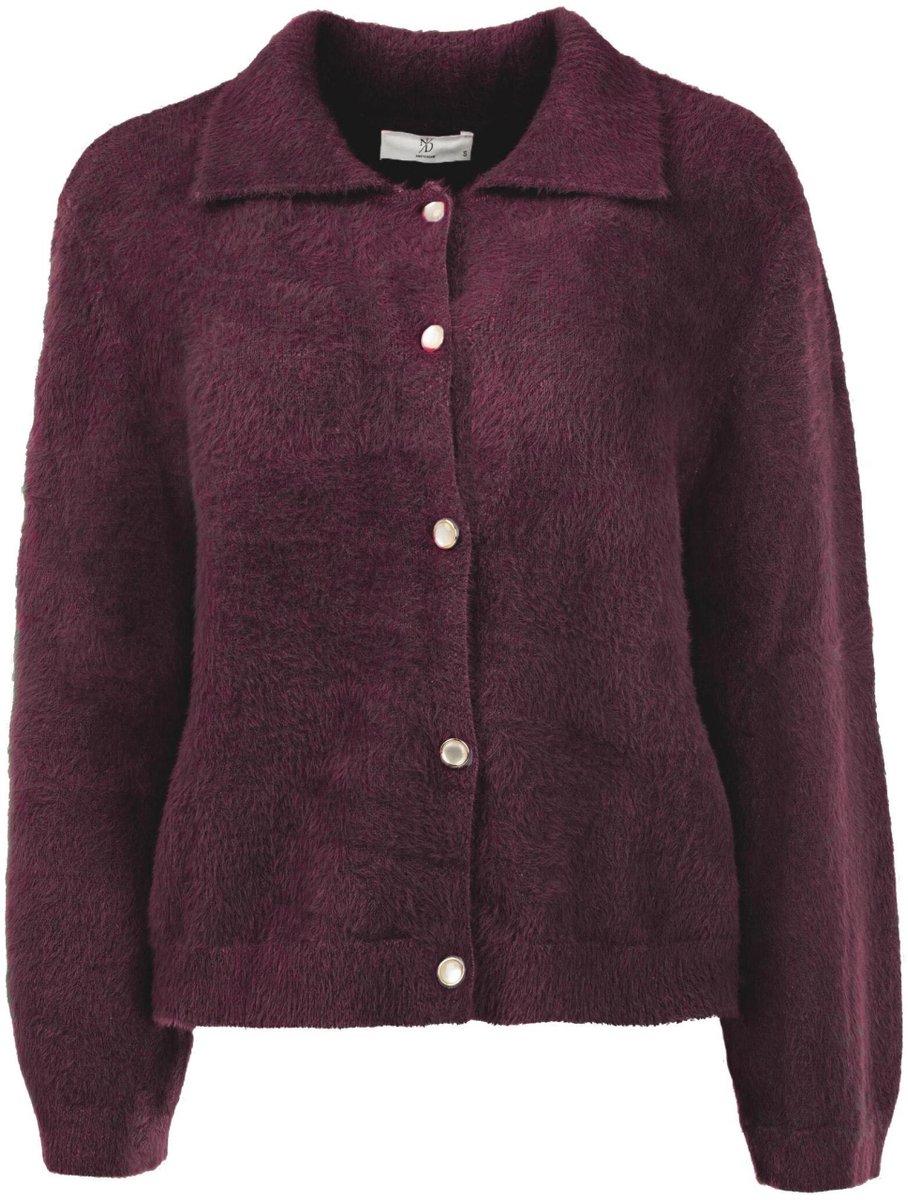 NED Vest Halton 7 8 Ss Rmj Furry Knit 26w1 U172 14 821 Grape Wine Dames Maat - XXL