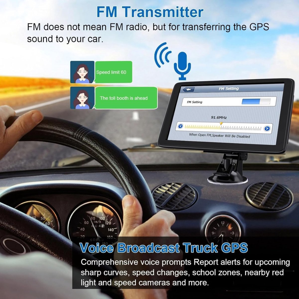 Navigatiesysteem 2026 met nieuwe kaarten voor VK en Europa, touchscreen-gps voor de auto, ondersteuning voor gesproken afslag-voor-afslagbegeleiding, waarschuwingen voor snelheid en roodlichtcamera's, en aangepaste vrachtwagenroutes (7 inch) – foto 2
