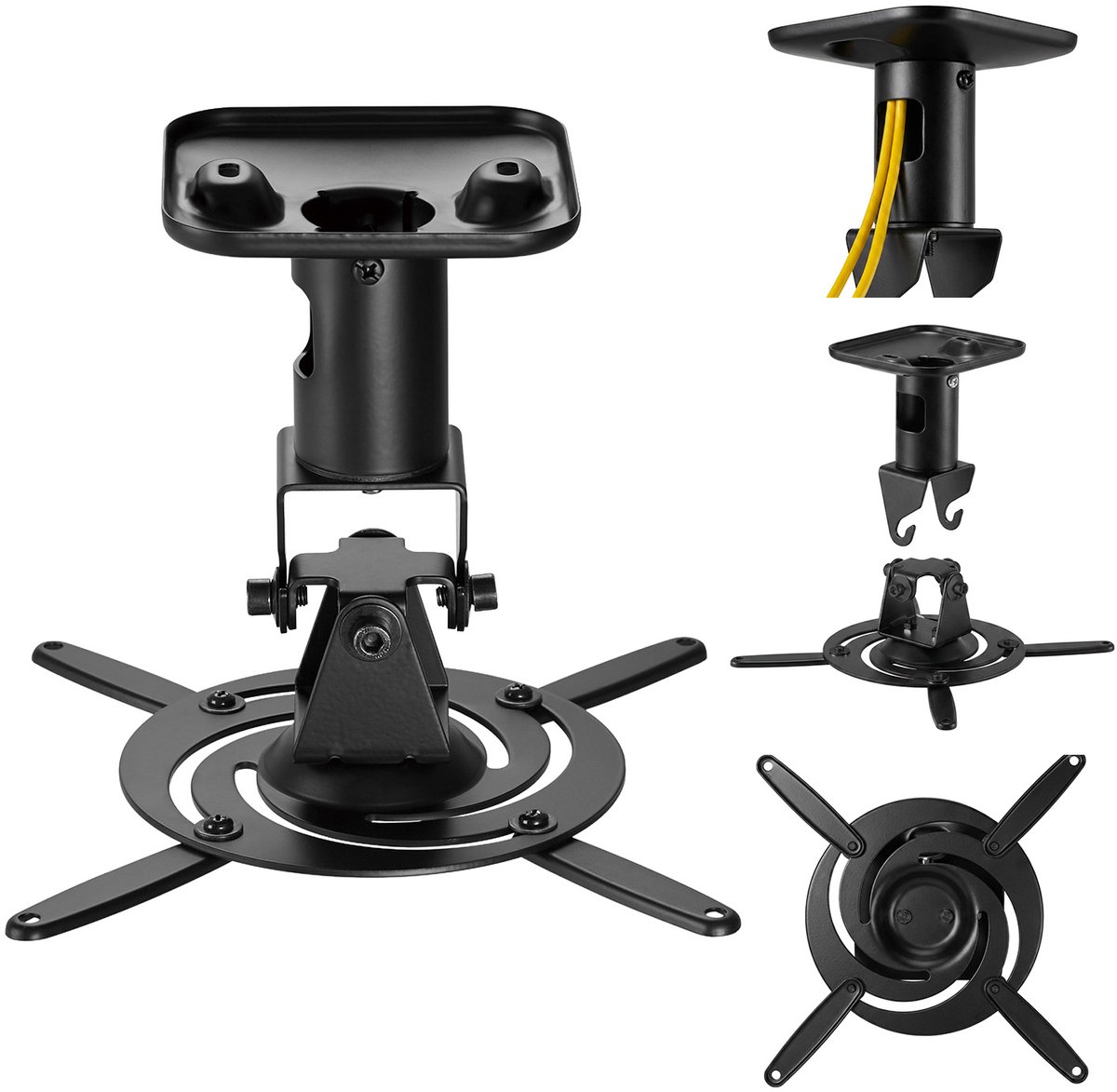 Maclean - Beamer beugel - Plafondbeugel voor projector - staal, 180~310 mm, tot 15 kg - zwart - MC-208 B