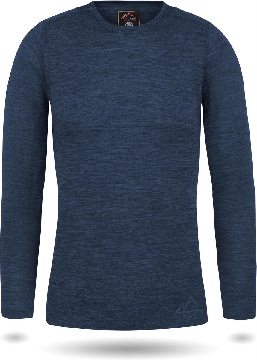 Dames-merino-shirt met lange mouwen „Mandurah“ Blauw