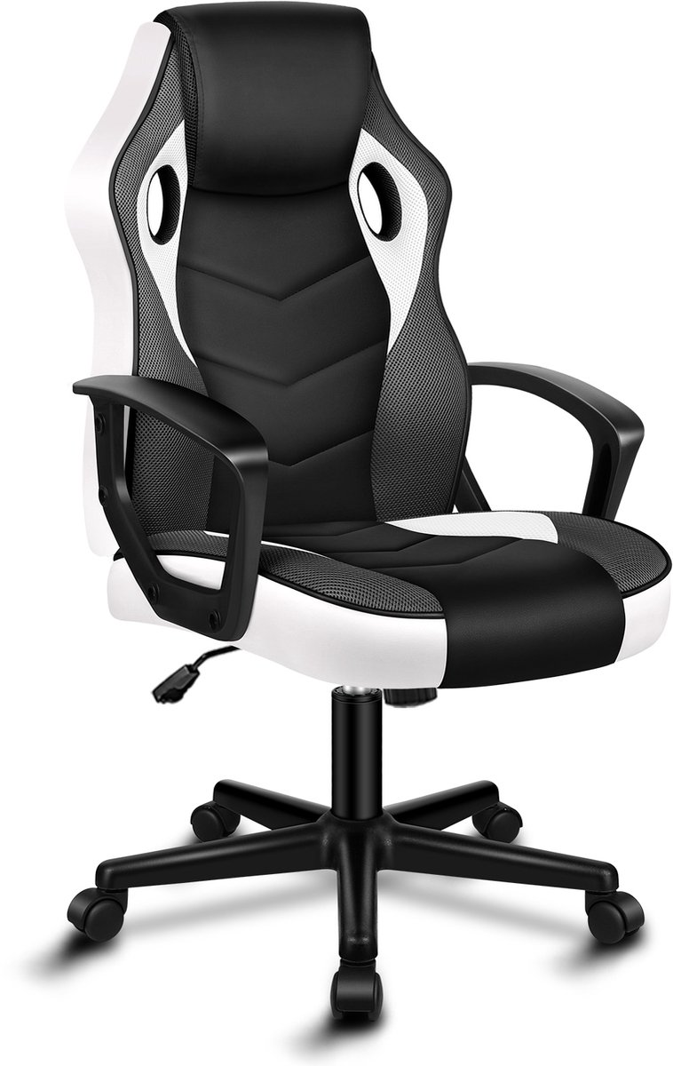 ALFORDSON Kantoorstoel, race-bureaustoel, draaibare gamingstoel voor pc, ergonomische gestoffeerde stoel, hoogteverstelbaar