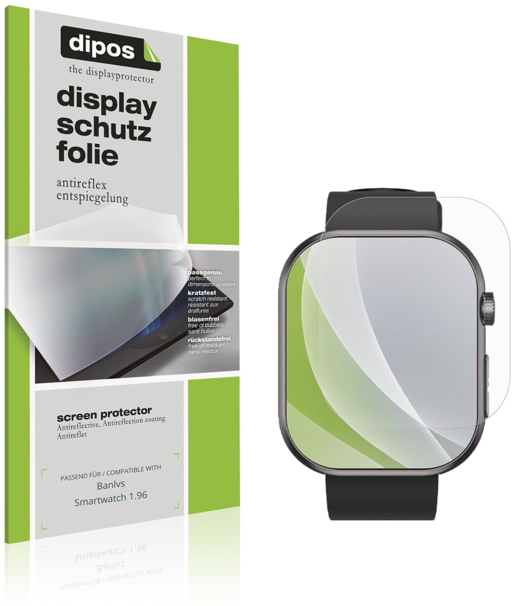 dipos – 6x Matte Beschermfolie geschikt voor Banlvs Smartwatch 1.96 | Krasbestendige & antireflecterende Screenprotector Ultra-Thin