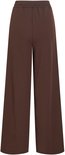 Bruine wijde broek met elastische tailleband.