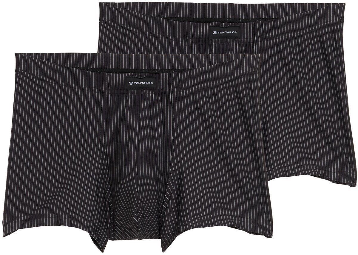 Tom Tailor - Korte boxershorts in een set van 2 - Maat L/6 - black-dark-stripes