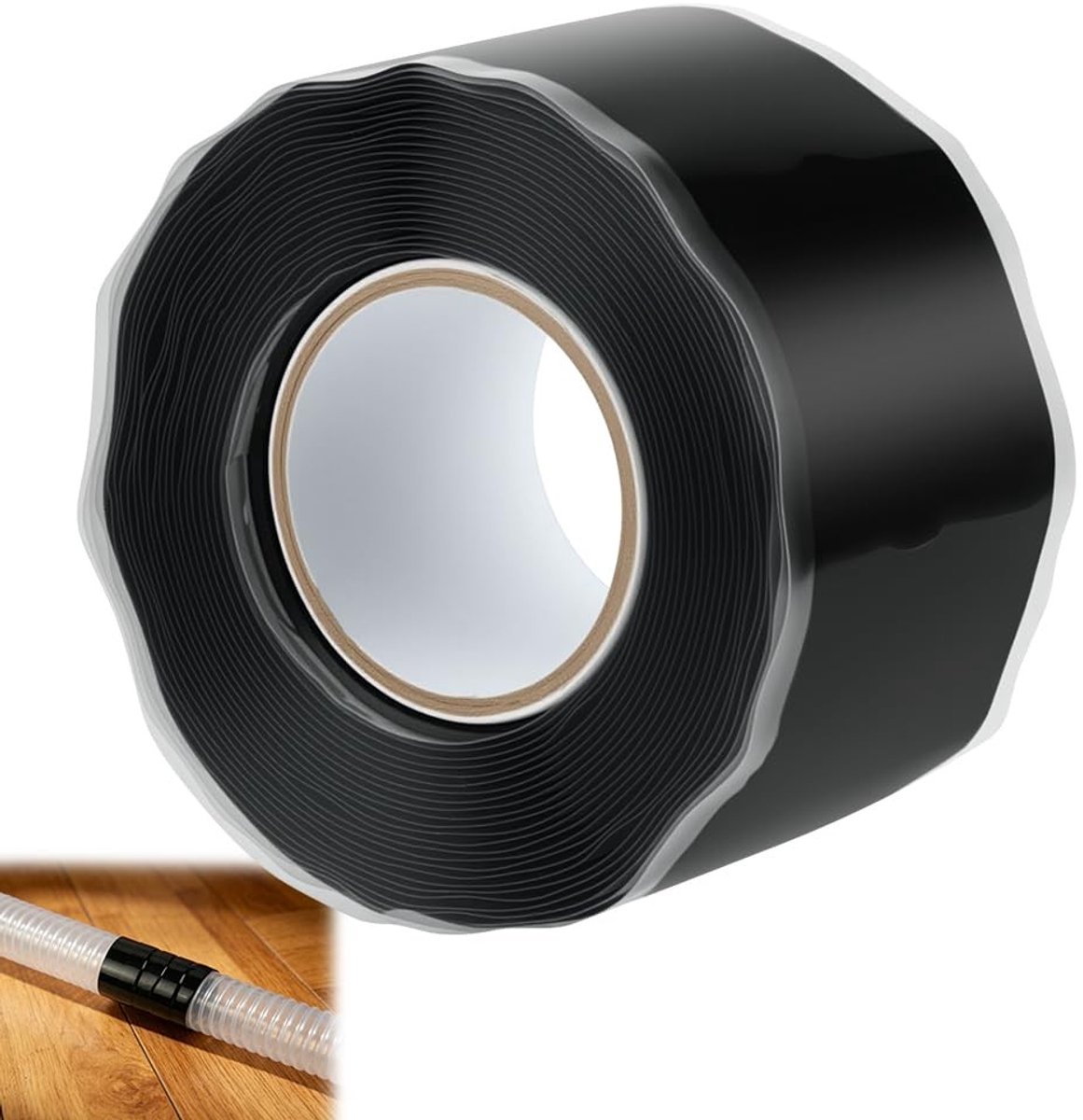Waterdichte afdichtingstape, UV-bestendig, zelfhechtende siliconentape voor reparatie, afdichten en grip, ideaal voor klussers en elektriciens, zwart