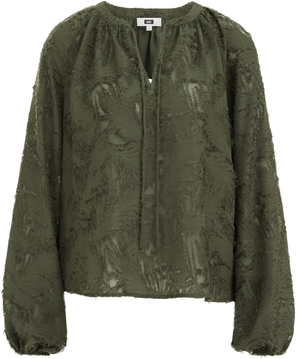 WE Fashion Dames blouse met ballonmouwen en structuur