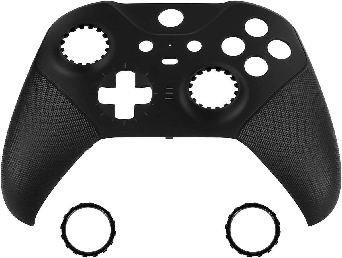 Vervangende Faceplate Cover en Reparatieset voor Xbox One Elite Controller Series 2 met Joystick Ringen in Zwart - Hoogwaardige Accessoires voor Gaming