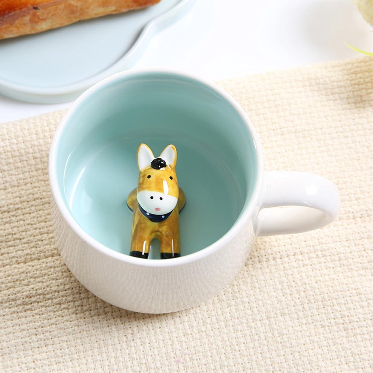 Grappige 3D Dierenmok - Keramische Koffiemok van 350ML met Lepel en Onderzetter, Perfect als Verjaardagscadeau voor Vrienden en Familie