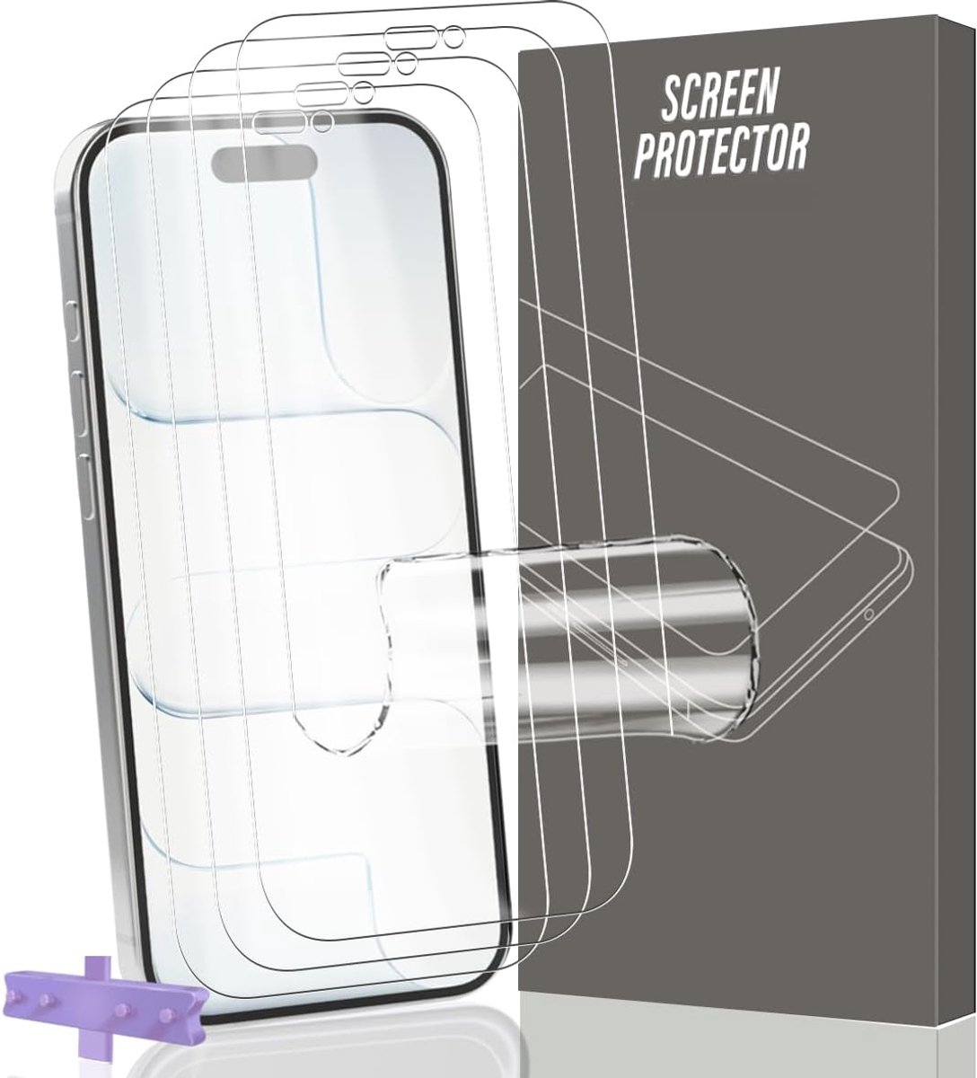 4 stuks displaybeschermfolie voor iPhone Air [geen glas], HD transparante TPU-film, 3D volledige afdekking, eenvoudige installatie