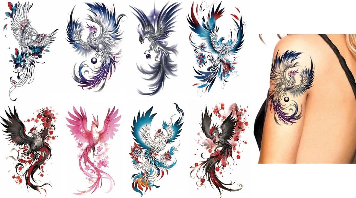 Tijdelijke Phoenix Tattoovogel Arm Festival