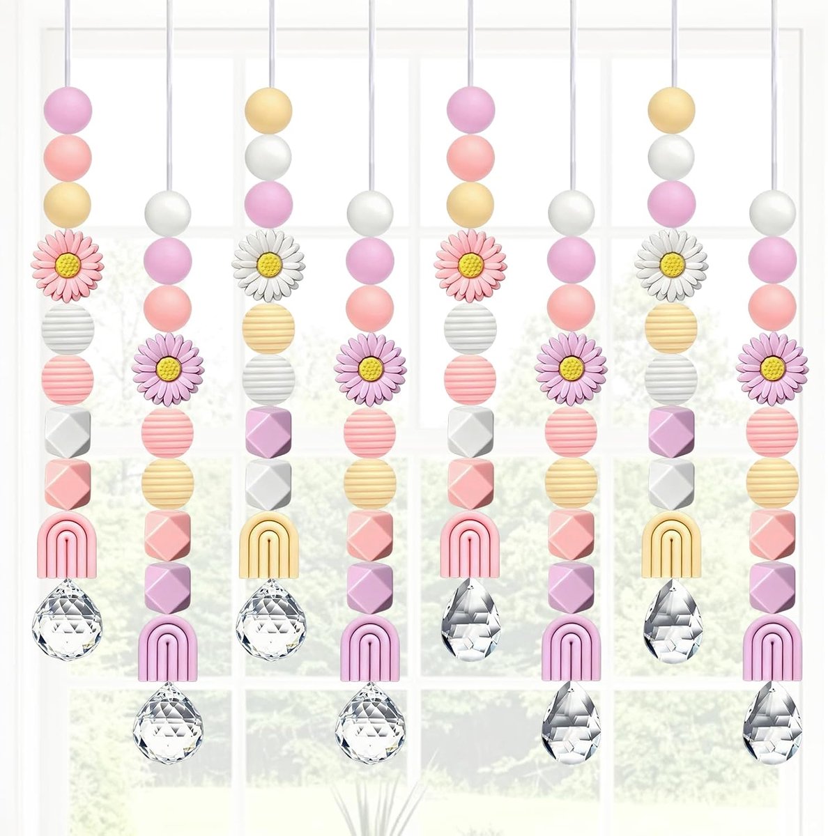Zonnevanger kristal, 8 stuks kristallen windgong, hanger suncatcher zonnevanger, knutselset, hanger kristallen bol, doe-het-zelf kristallen suncatcher voor ramen, huis, tuin