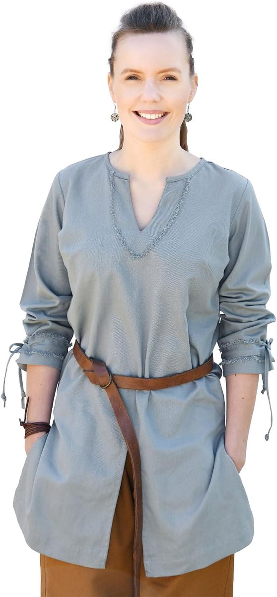 Middeleeuwse tuniek Ylva voor dames, getailleerde Shieldmaiden outfit voor LARP, Viking & Piraten Cosplay, re-enactment