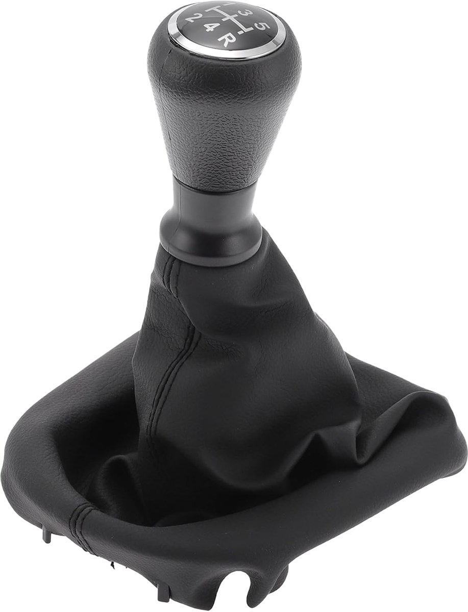 5 Speed Handmatige Versnellingspookknop Met Hoes Versnellingsbak Pookknop Voor Peugeot 206 Voor Peugeot 207 Plastic Imitatieleer Zwart 1 Stuk