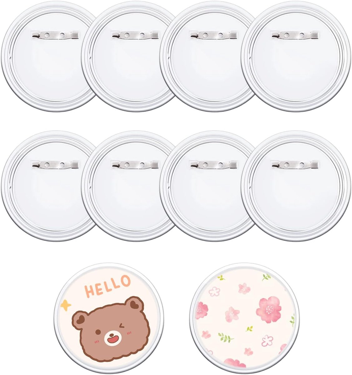 10 Stuks DIY Knoop Badges, 58mm Transparante Diy Badges, Acryl Knoop Badge