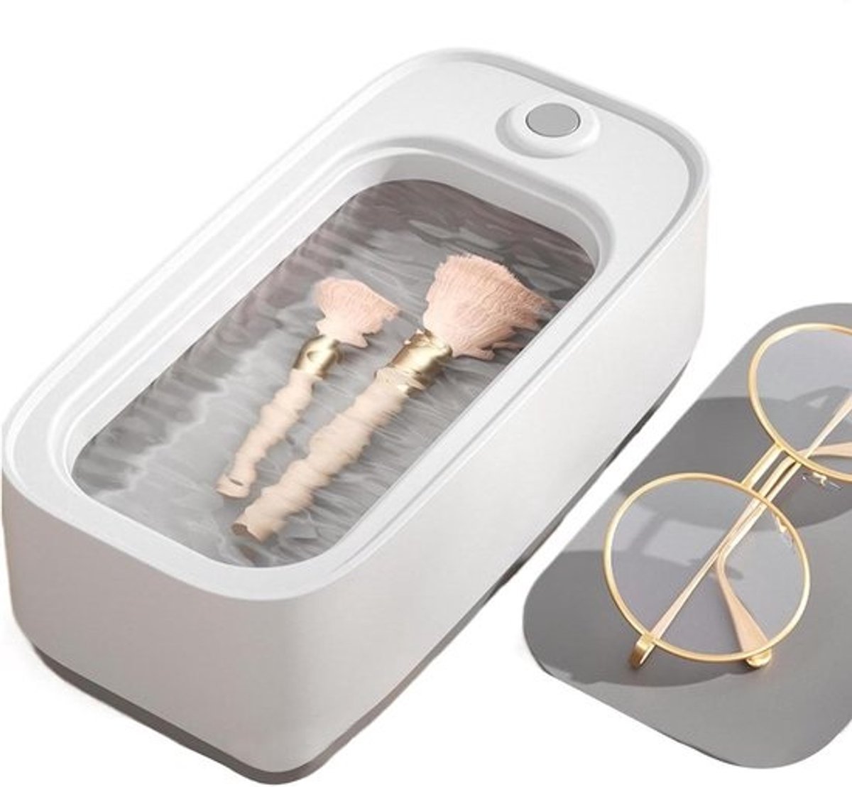 Ultrasone Reiniger - Sieraden Bril - Snel Schoonmaken - 45000 Hz Golven - 21 x 9.5 x 7.5 cm - Wit