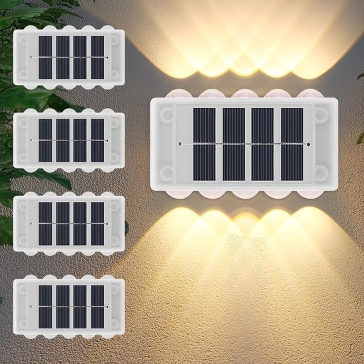 Set van 4 Solar Wandlampen voor Buiten met 10 LED's - Up & Down Licht