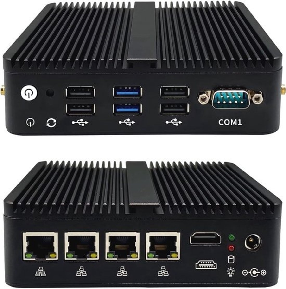 Mini PC Firewall Quad Core met 8GB RAM en 128GB SSD - Fanless Router met 4 x 2.5GbE LAN, WIFI & Bluetooth