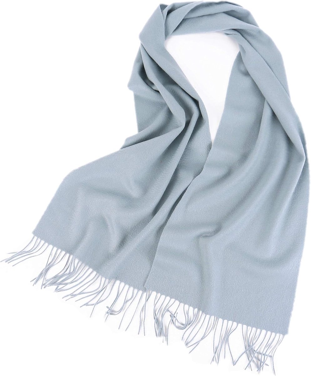 unisex kasjmier Cashmere sjaal in één kleur met franjes