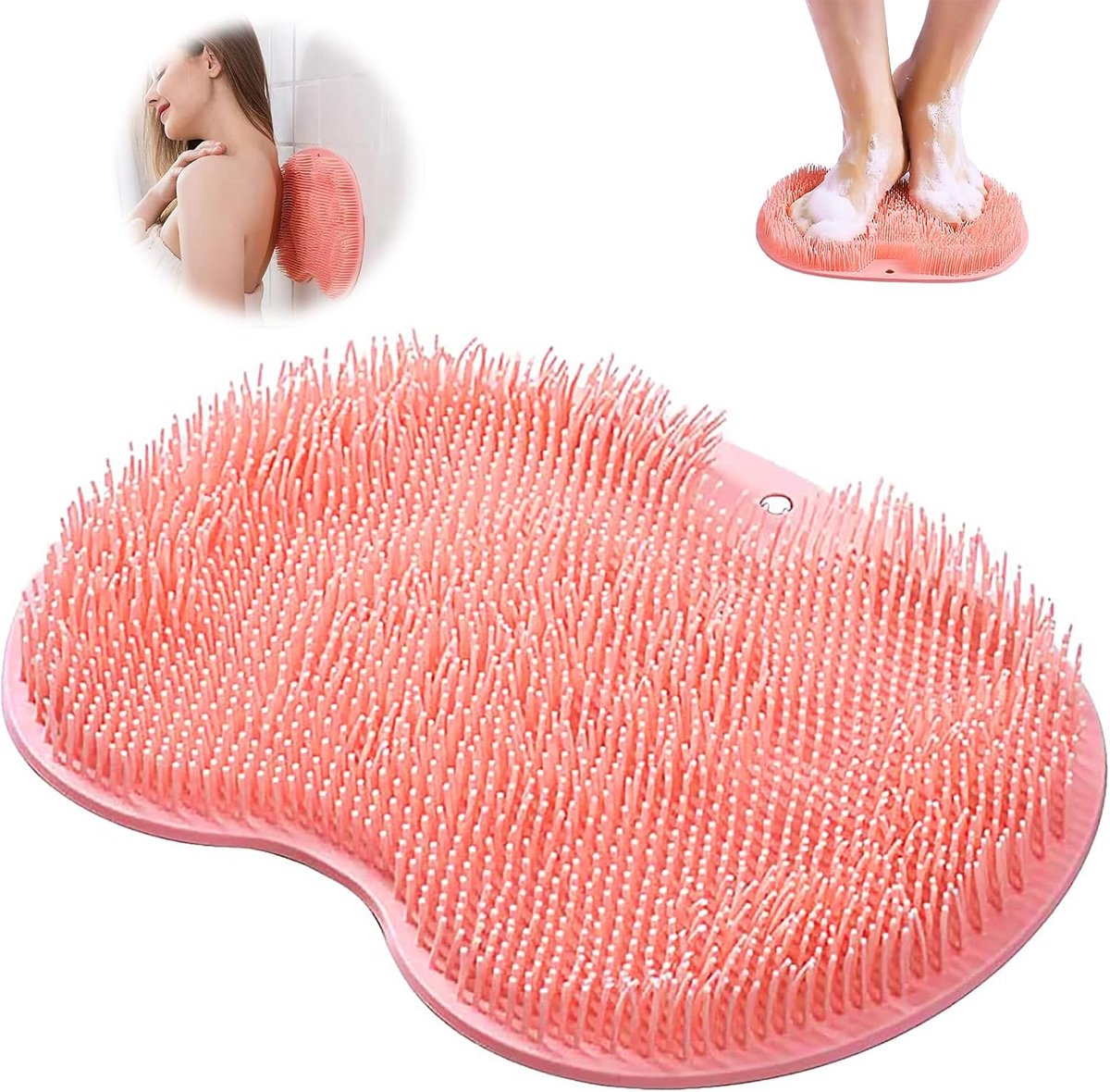 deurmat, douche voet en rug schrobber, massage pad, voet borstel, massager reiniger met anti-slip zuignappen, siliconen massage pad, zuignappen bad massager pad (A)