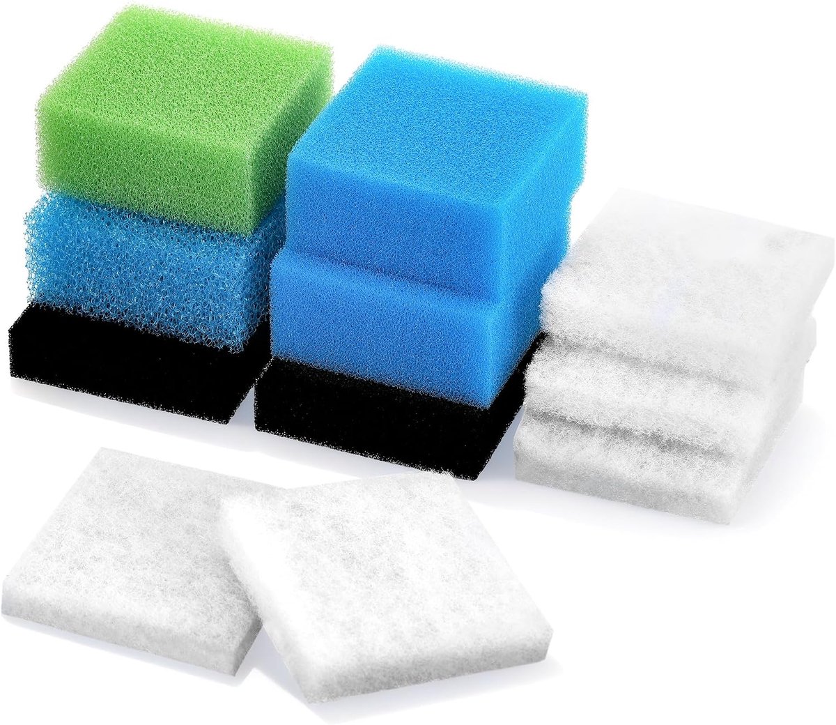 11 stuks aquariumfilterspons, compatibel met Juwel Bioflow M, sponsfilterset met actieve kool/biologisch/grof/fijne spons, sponsfilter, aquariumaccessoires voor Juwel filtermedia M