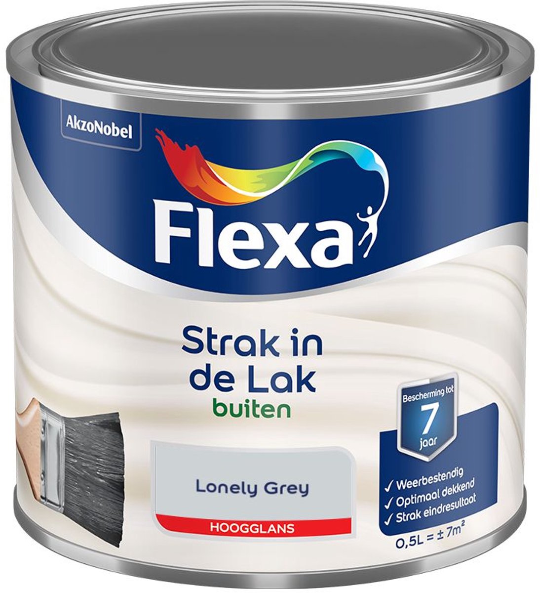 Flexa - Strak In De Lak Buitenlak Hoogglans - Lonely Grey - 500 Ml - Kleur Van Het Jaar 2027