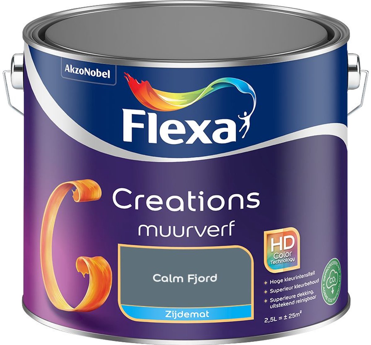 Flexa - Creations Muurverf Zijdemat - Calm Fjord - 2,5 L - Kleur Van Het Jaar 2027