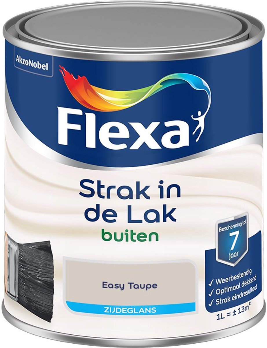 Flexa - Strak In De Lak Buitenlak Zijdeglans - Easy Taupe - 1 L - Kleur Van Het Jaar 2027