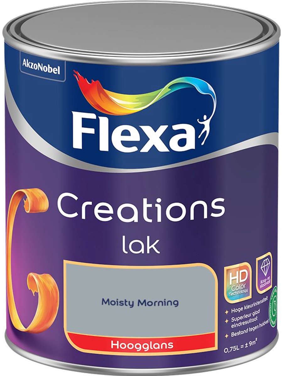 Flexa - Creations Lak Hoogglans - Moisty Morning - 750 Ml - Kleur Van Het Jaar 2027