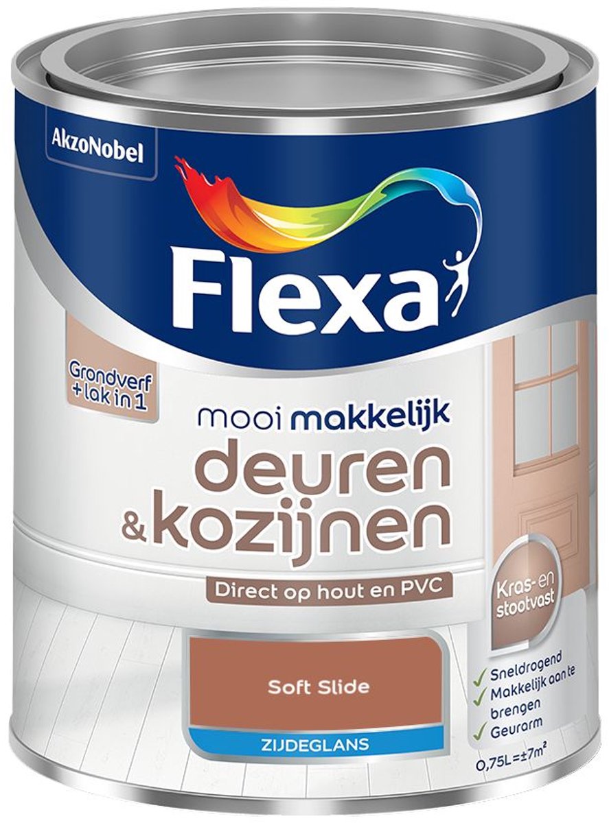 Flexa - Mooi Makkelijk Deuren & Kozijnen Zijdeglans - Soft Slide - 750 Ml - Kleur Van Het Jaar 2027