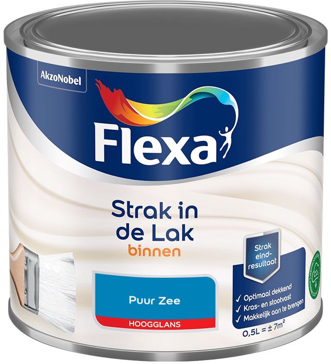 Flexa - Strak In De Lak Binnenlak Hoogglans - Puur Zee - Mengverf - 500 Ml