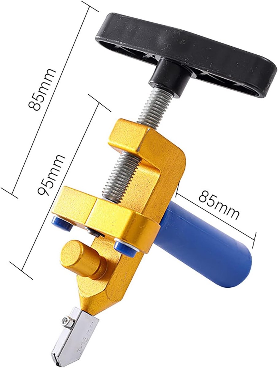2 in 1 Glazen Snijset voor Tegels en Keramiek, Handgereedschap voor Glasbewerking, Inclusief Snijmachine en Breektang met Legeringsbladen