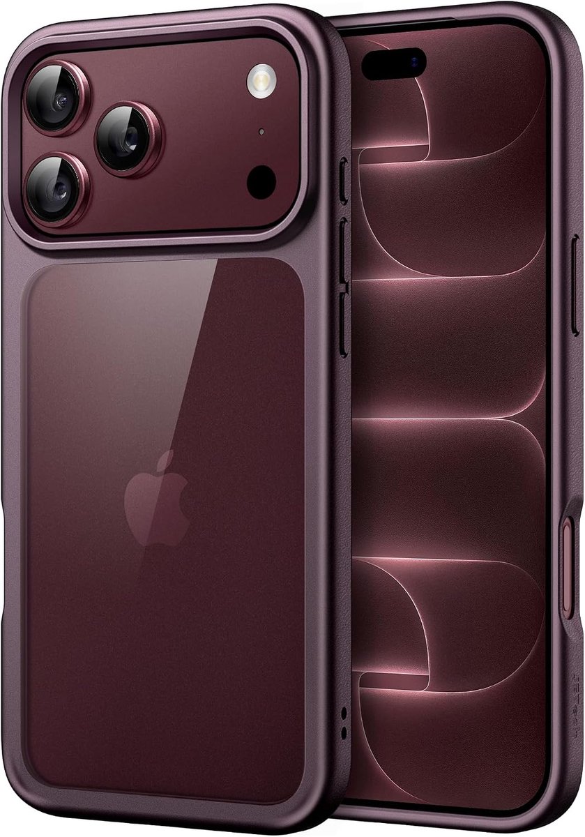Zandarix Hoesje Geschikt voor Apple iPhone 18 Pro Max - Back Cover Hoesje - Niet Vergelend - Schokbestendig - Krasbestendig - Doorzichtig Bumper - Cherry Red