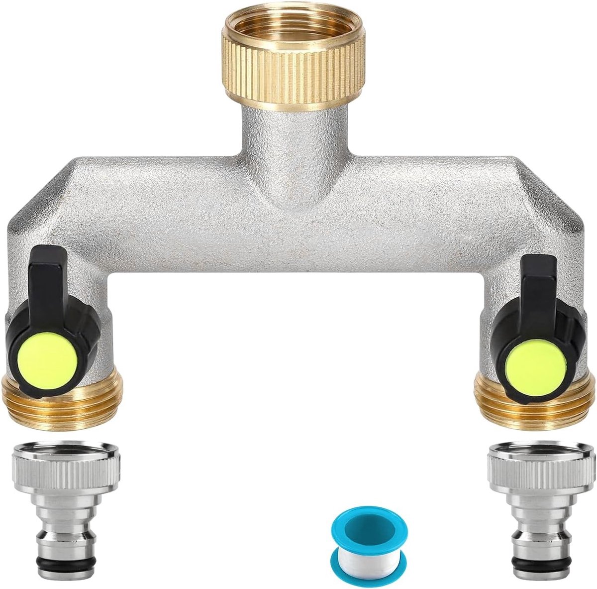 Kraansplitter - Zilver - 3/4 inch - Zinklegering - Voor Tuinslangen en Tuinbewatering