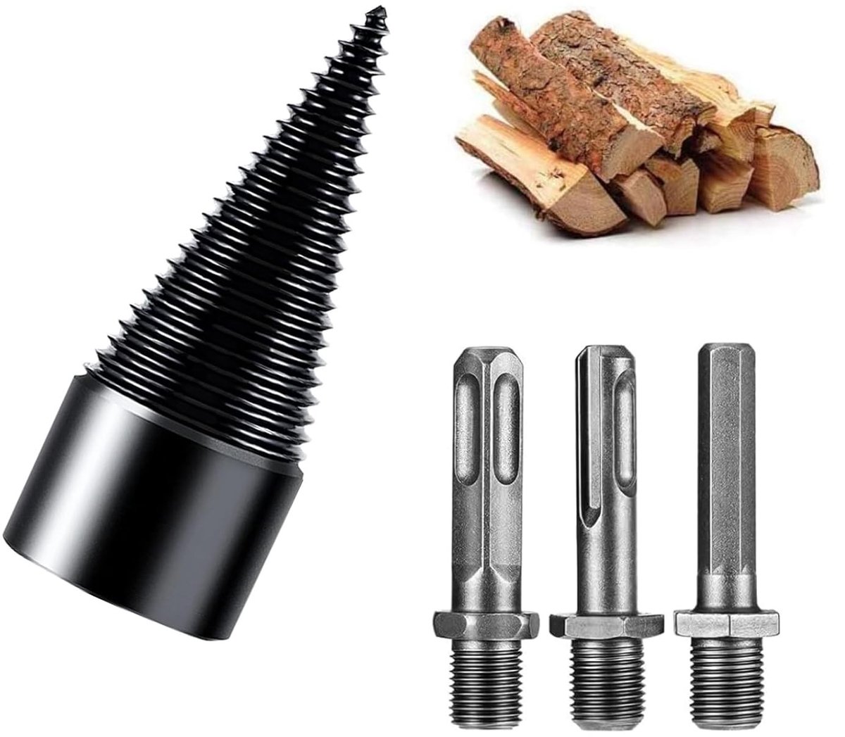 Houtsplijtboor Set van 4 Stuks, 42mm Houtsplijt Schroefkegel voor Tuin en Klussen