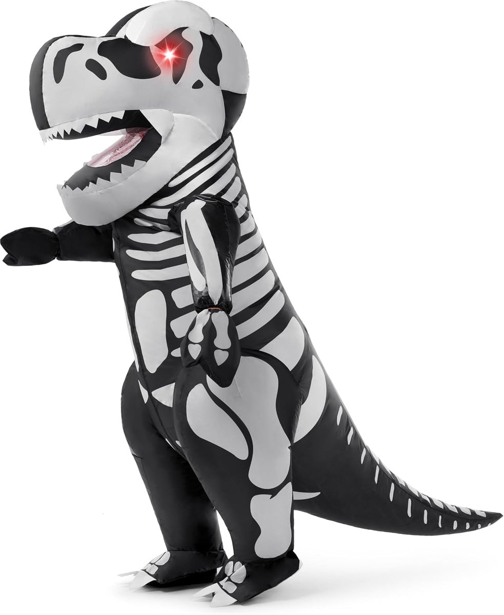 Unisex Skelet T-rex Full Body Opblaasbaar Kostuum - One Size