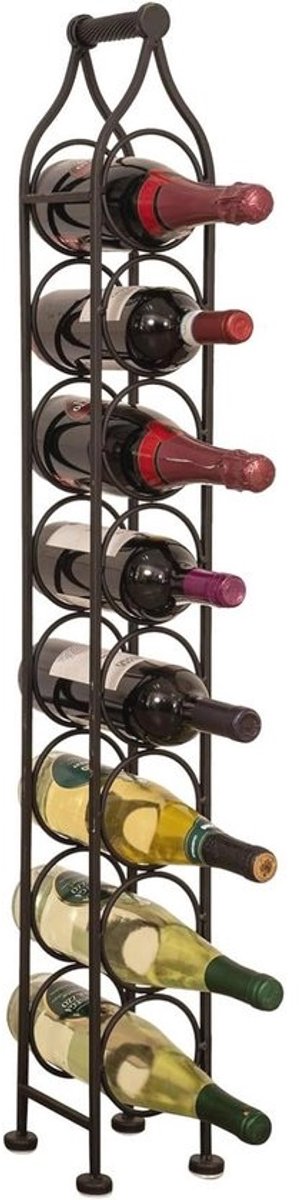 Metalen Wijnrek 105 x 15 x 16 cm - Zwarte Wijnfleshouder voor Keuken en Bar
