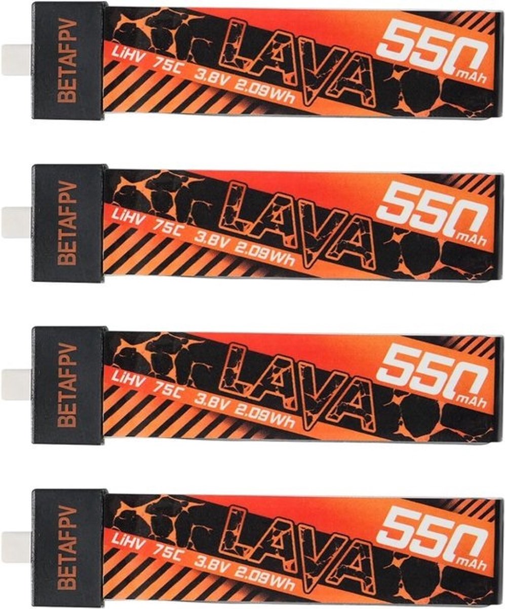 4 Stuks 1S LiHV 550mAh 75C FPV Drone Batterijen met BT2.0 Connector voor Tiny Whoop Quadcopters