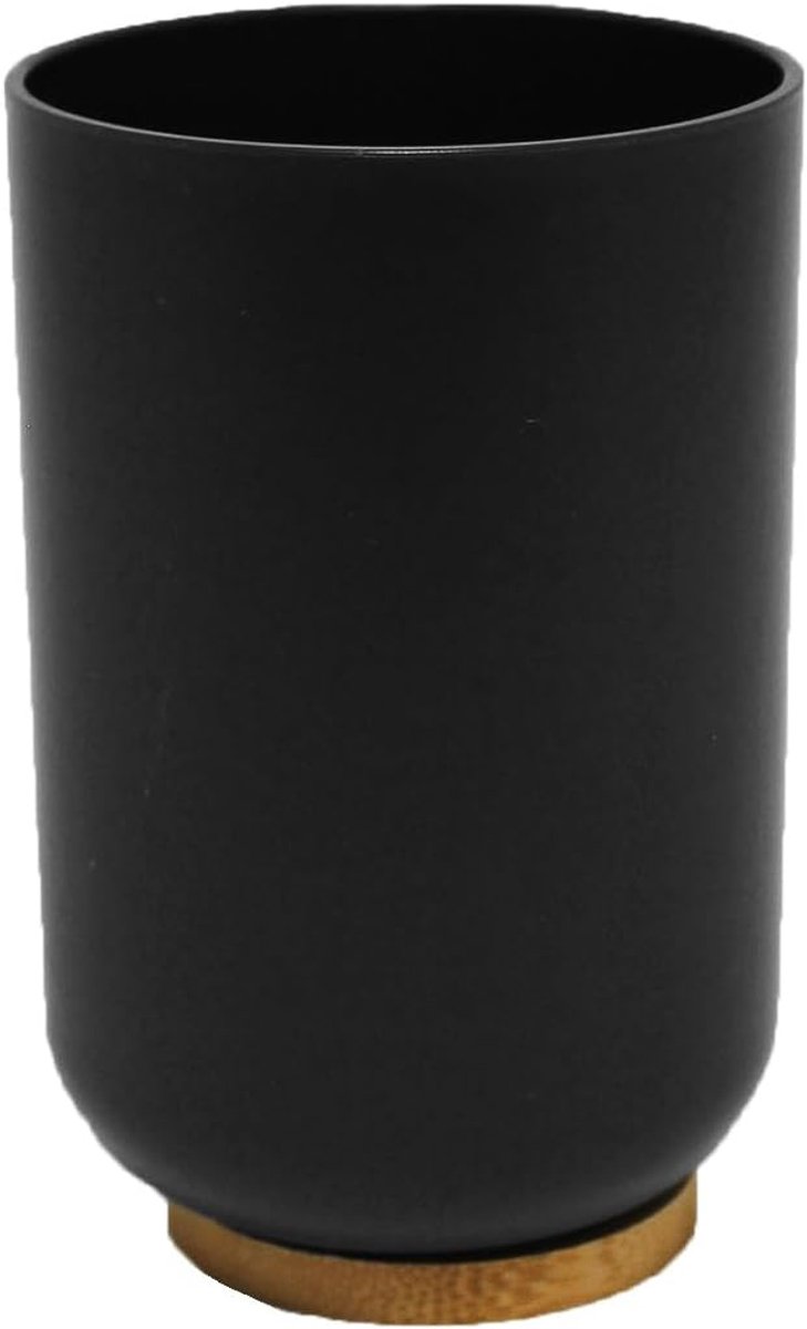 douceur d'intérieur, Mok (diameter 7,2 x 10,5 cm) Smart Zwart, polystyreen en bamboe
