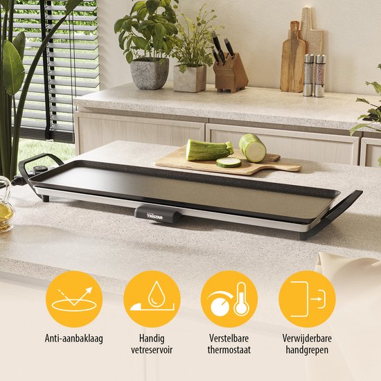 Tristar Bakplaat - BP-2668 - 1800W - Gourmet, Grillplaat L 70x23cm - 6-8 personen — afbeelding 2