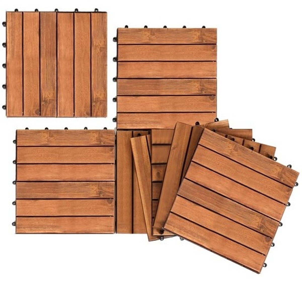 Houten Tegels voor Balkon en Terras - Acaciahout, 30x30 cm, Duurzaam en Weerbestendig